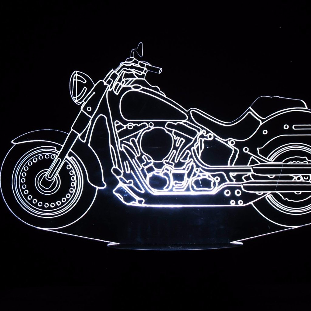 Harley-Davidson 3-D Optical Illusion Multicolored LED Lamp
