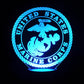 Marines Logo 3-D Optical Illusion Multicolored LED Lamp