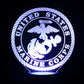 Marines Logo 3-D Optical Illusion Multicolored LED Lamp
