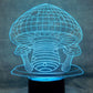 Mushroom 3-D Optical Illusion Multicolored Light