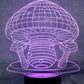 Mushroom 3-D Optical Illusion Multicolored Light