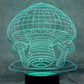Mushroom 3-D Optical Illusion Multicolored Light