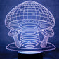 Mushroom 3-D Optical Illusion Multicolored Light