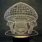 Mushroom 3-D Optical Illusion Multicolored Light
