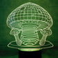 Mushroom 3-D Optical Illusion Multicolored Light
