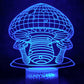 Mushroom 3-D Optical Illusion Multicolored Light