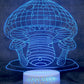 Mushroom 3-D Optical Illusion Multicolored Light