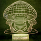 Mushroom 3-D Optical Illusion Multicolored Light