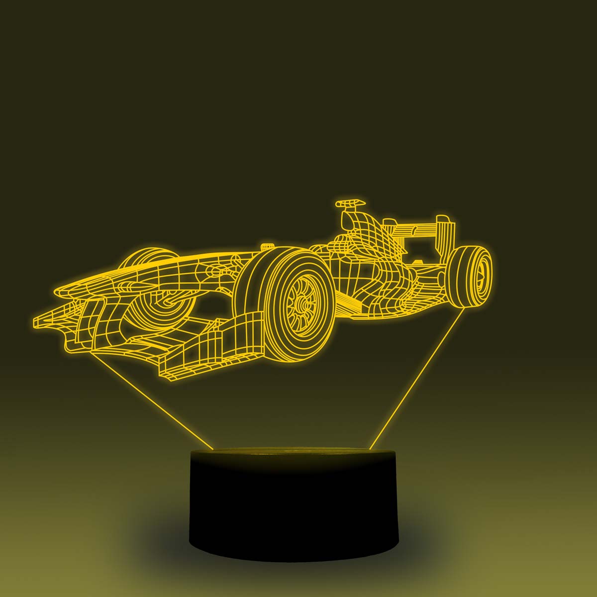 Formula E Race Car 3-D Optical Illusion Multicolored Light