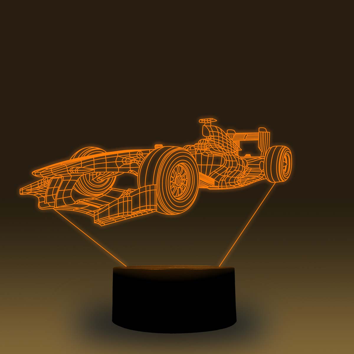 Formula E Race Car 3-D Optical Illusion Multicolored Light