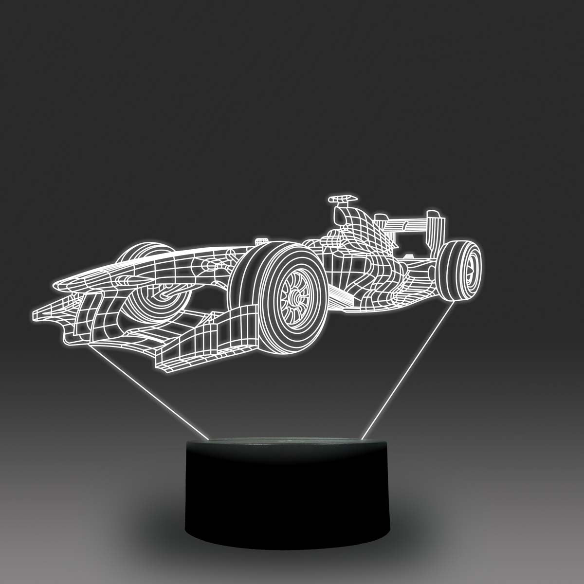 Formula E Race Car 3-D Optical Illusion Multicolored Light
