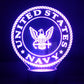 Navy Logo 3-D Optical Illusion Multicolored LED Lamp