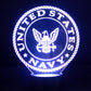 Navy Logo 3-D Optical Illusion Multicolored LED Lamp