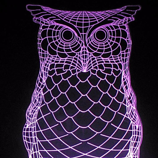 Owl 3-D Optical Illusion LED Desk, Table, Night Lamp