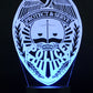 Police Logo 3-D Optical Illusion Multicolored LED Lamp