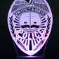 Police Logo 3-D Optical Illusion Multicolored LED Lamp
