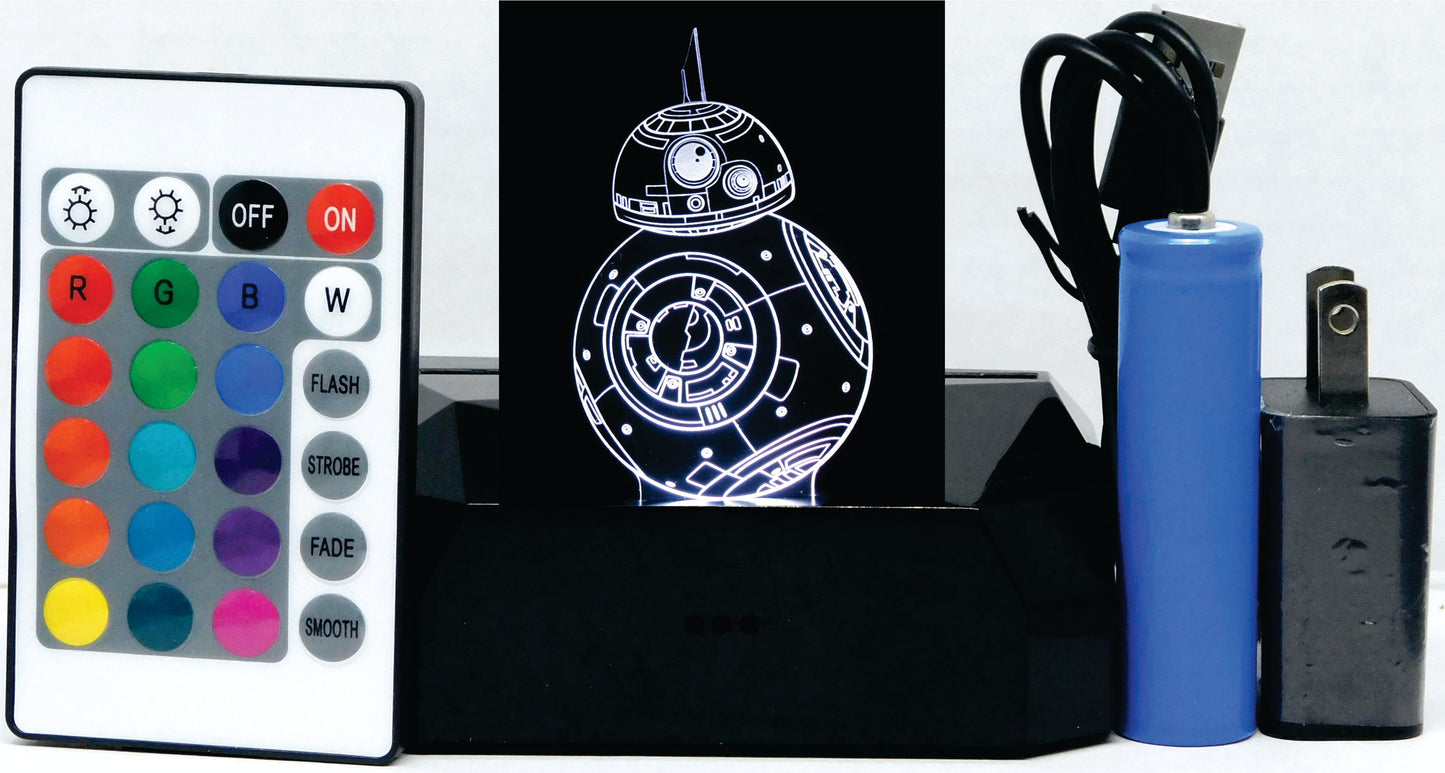 BB8 3-D Optical Illusion LED Multicolored Lamp