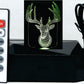 Deer Head Trophy 3-D Optical Illusion Multicolored Light