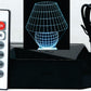 Table Lamp Artwork 3-D Optical Illusion Multicolored Lamp