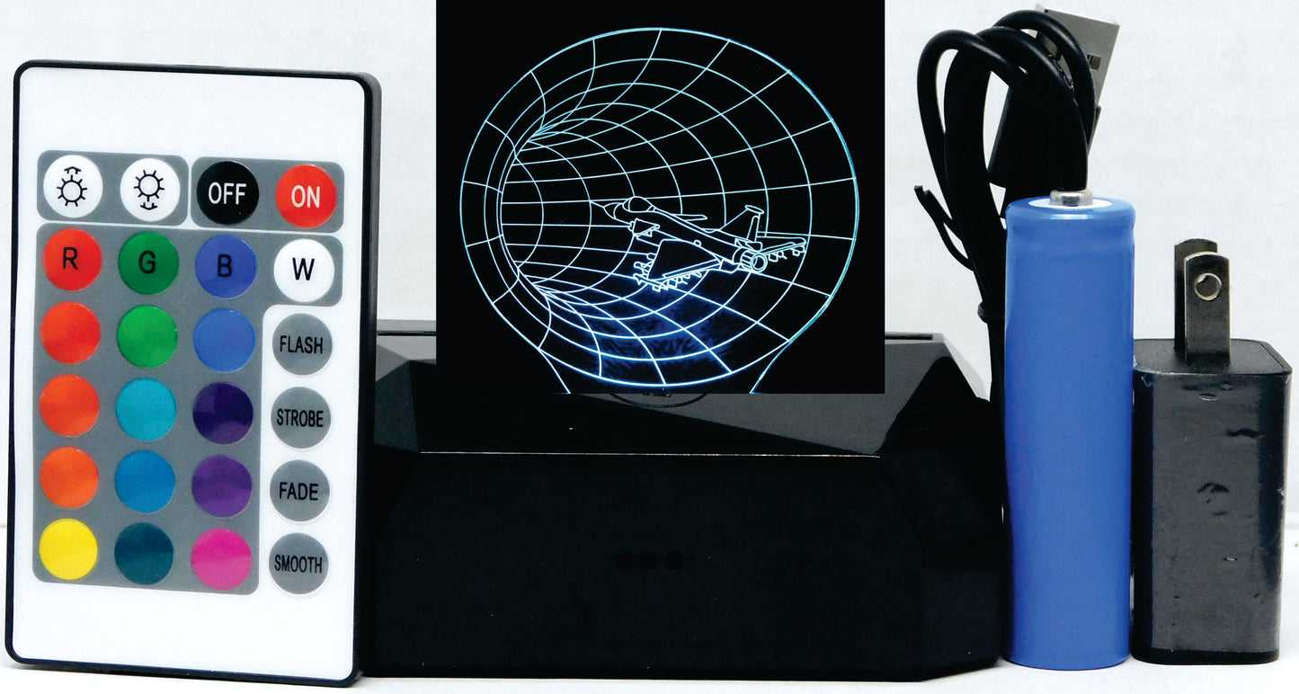 Jet Through Hole 3-D Optical Illusion LED Desk, Table, Night Lamp