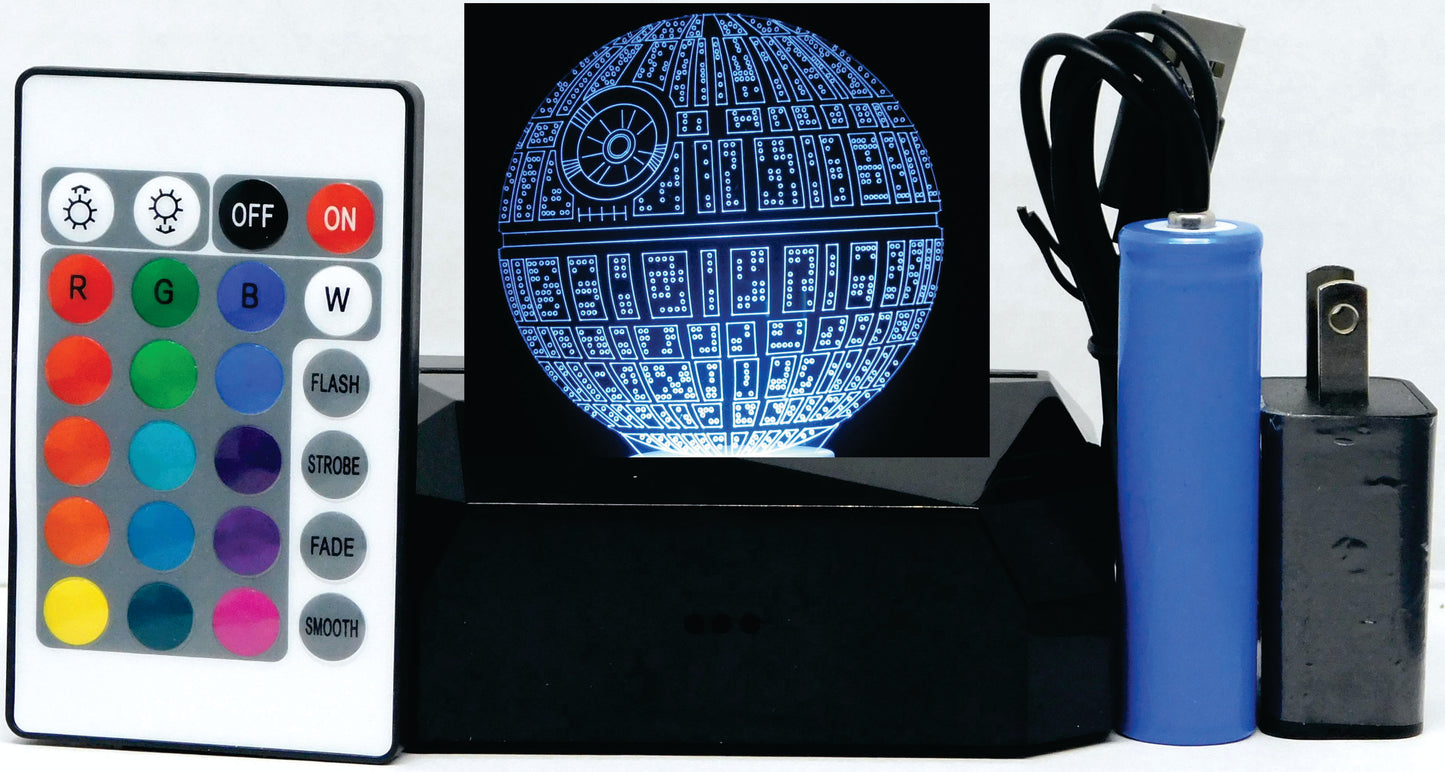 Death Star 3-D Optical Illusion LED Desk, Table, Night Lamp