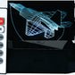 F-22 Raptor Fighter Jet 3-D Optical Illusion Multicolored LED Lamp