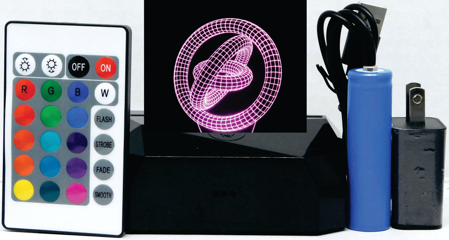 Gyroscope 3-D Optical Illusion Multicolored Light