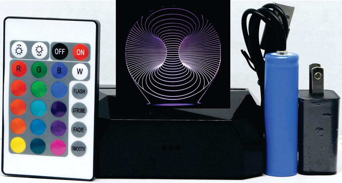 Double Hole 3-D Optical Illusion Multicolored Light