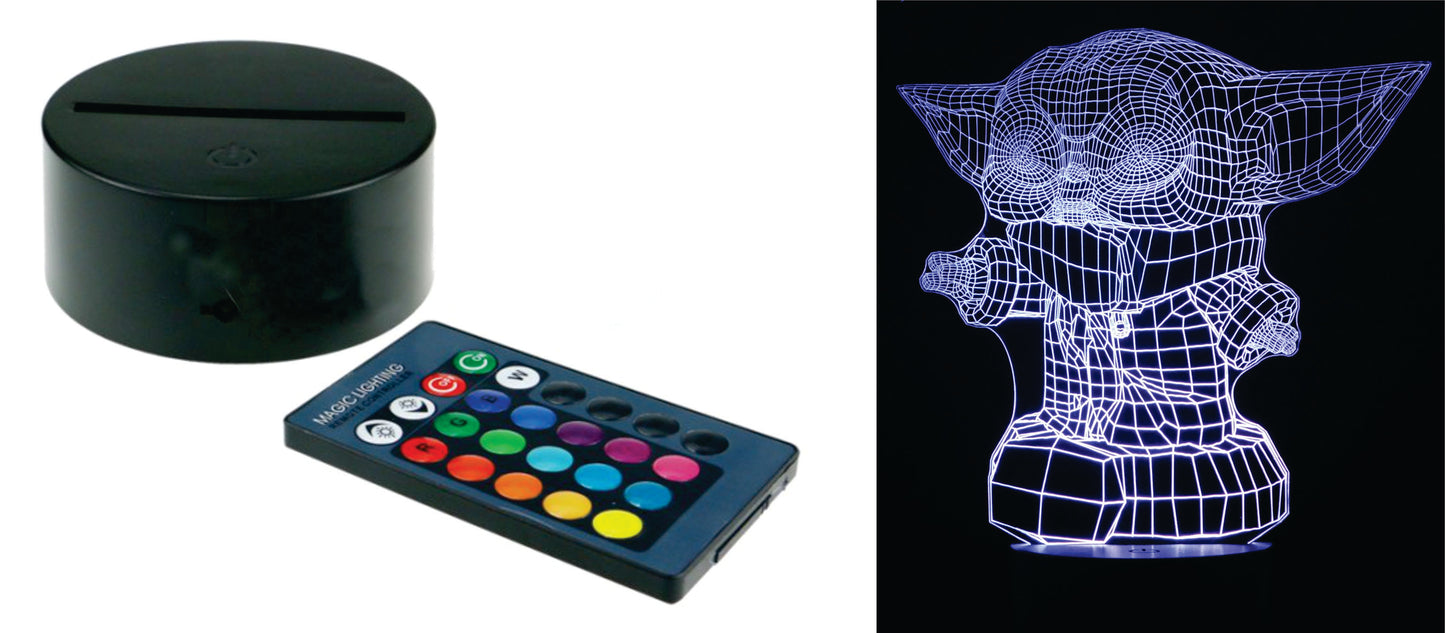 Baby Yoda Standing 3-D Optical Illusion LED Multicolor Lamp
