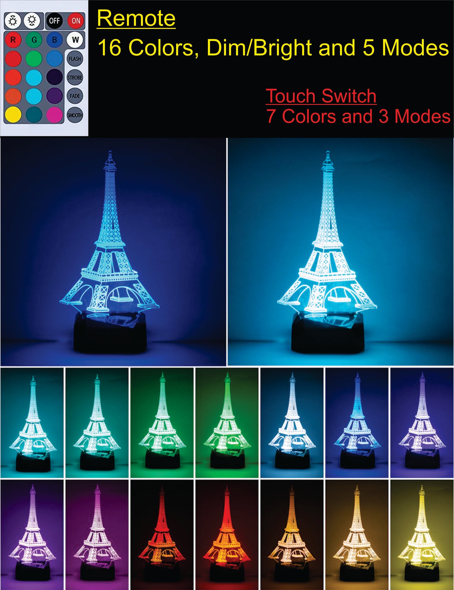 Globe North America 3-D Optical Illusion Multicolored Light