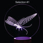 Butterflies 3-D Optical Illusion Multicolored Light