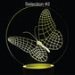 Butterflies 3-D Optical Illusion Multicolored Light