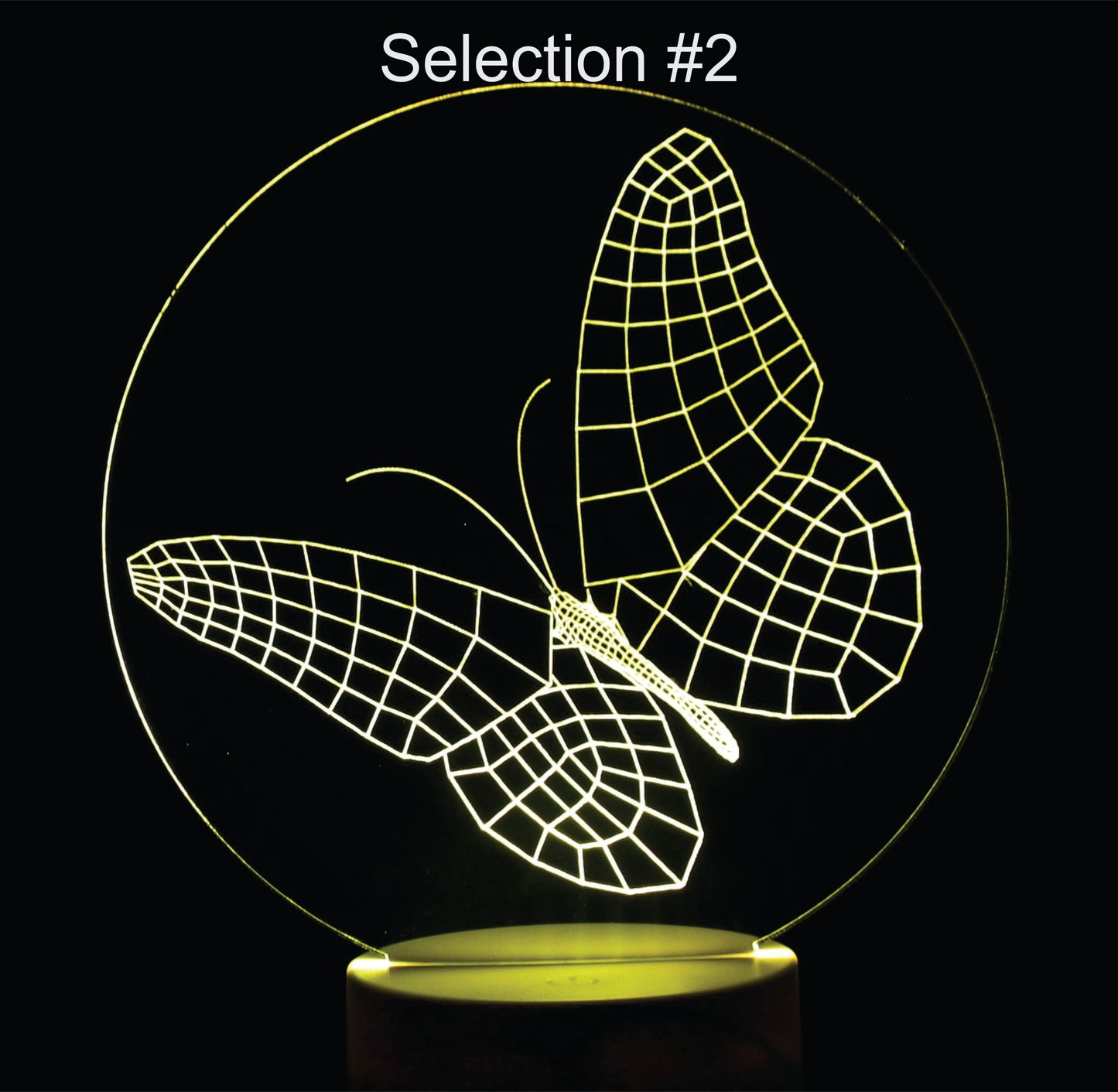 Butterflies 3-D Optical Illusion Multicolored Light