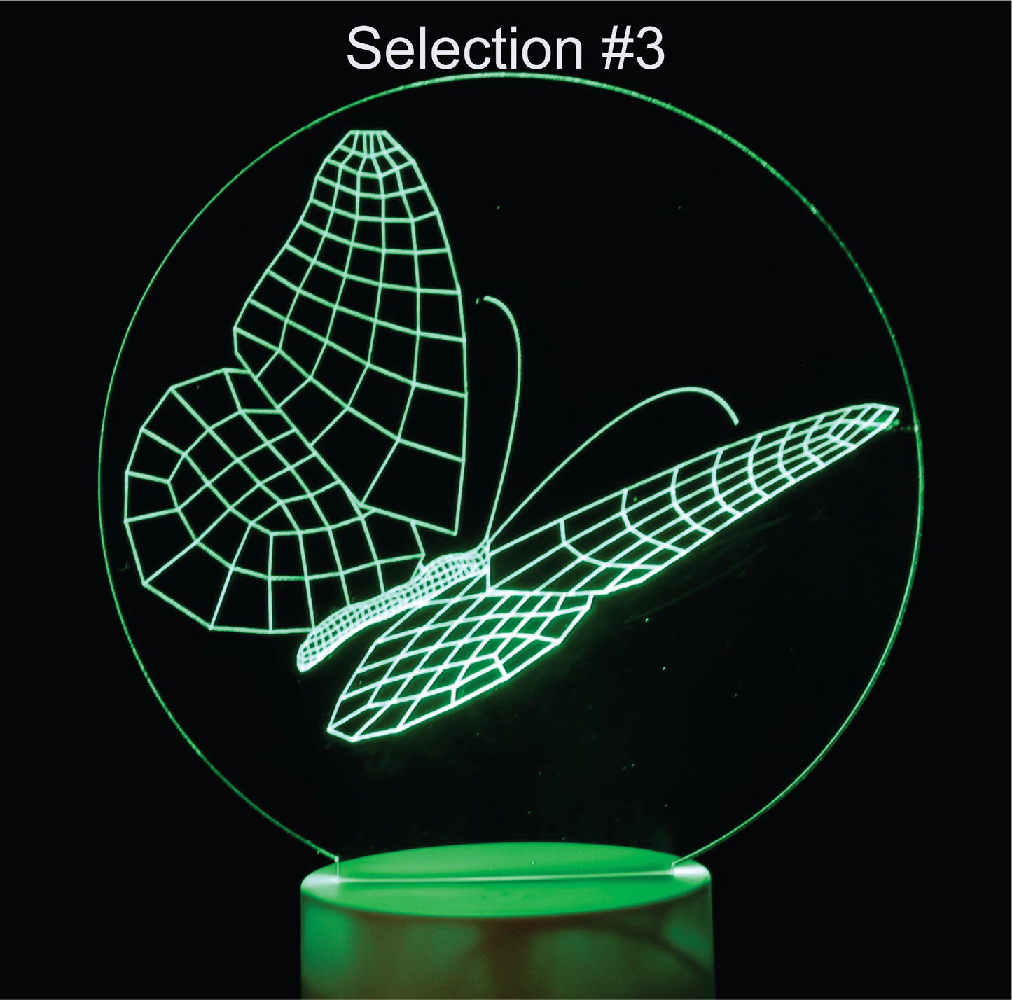 Butterflies 3-D Optical Illusion Multicolored Light