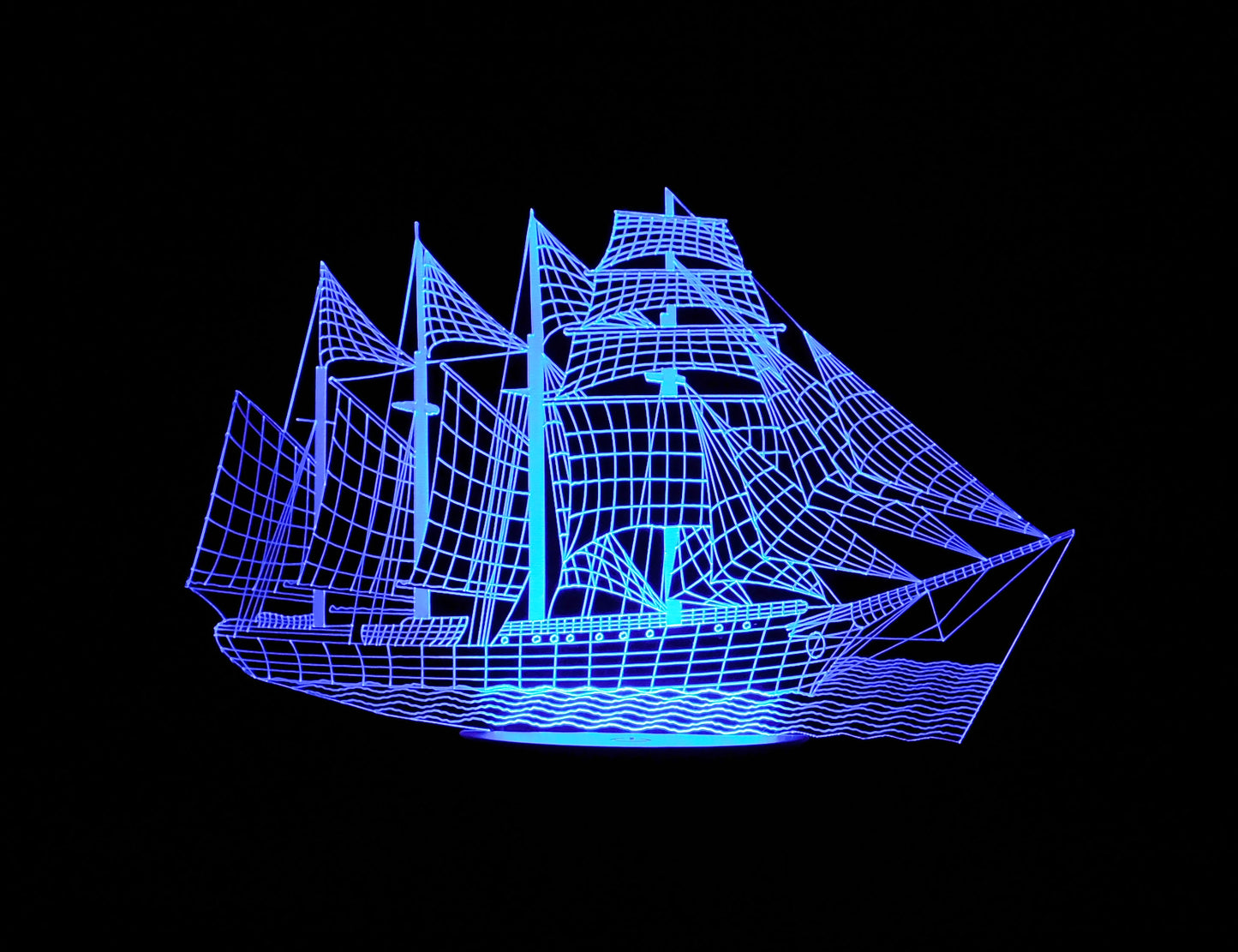 Sailing Ship 3-D Optical Illusion LED Desk, Table, Night Lamp