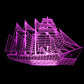 Sailing Ship 3-D Optical Illusion LED Desk, Table, Night Lamp