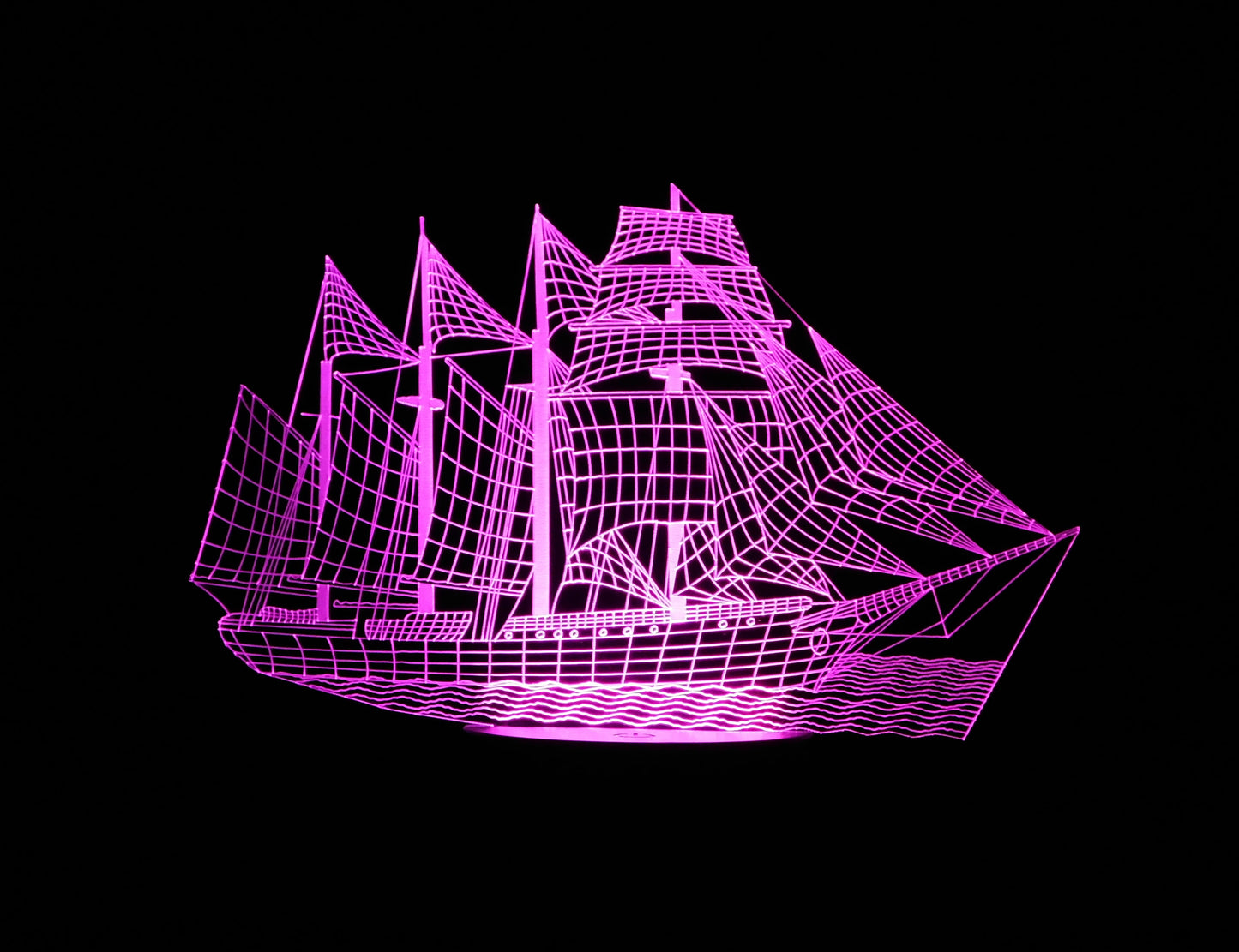 Sailing Ship 3-D Optical Illusion LED Desk, Table, Night Lamp