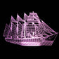 Sailing Ship 3-D Optical Illusion LED Desk, Table, Night Lamp