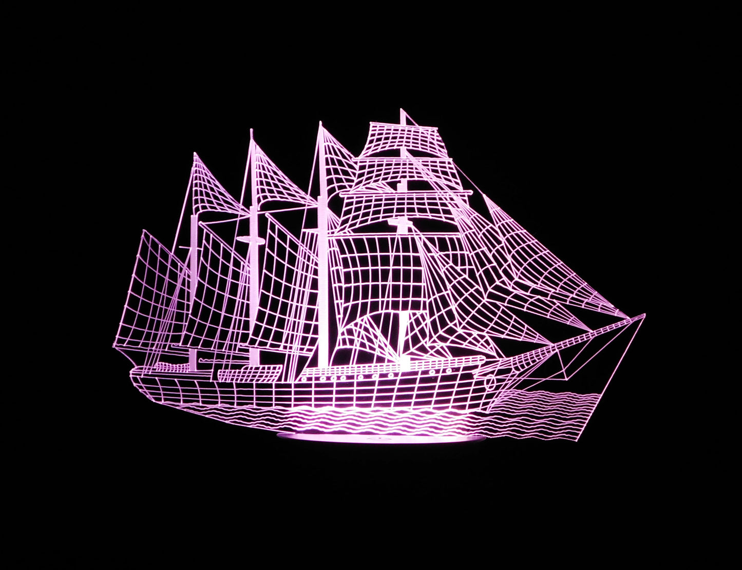 Sailing Ship 3-D Optical Illusion LED Desk, Table, Night Lamp