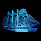 Sailing Ship 3-D Optical Illusion LED Desk, Table, Night Lamp