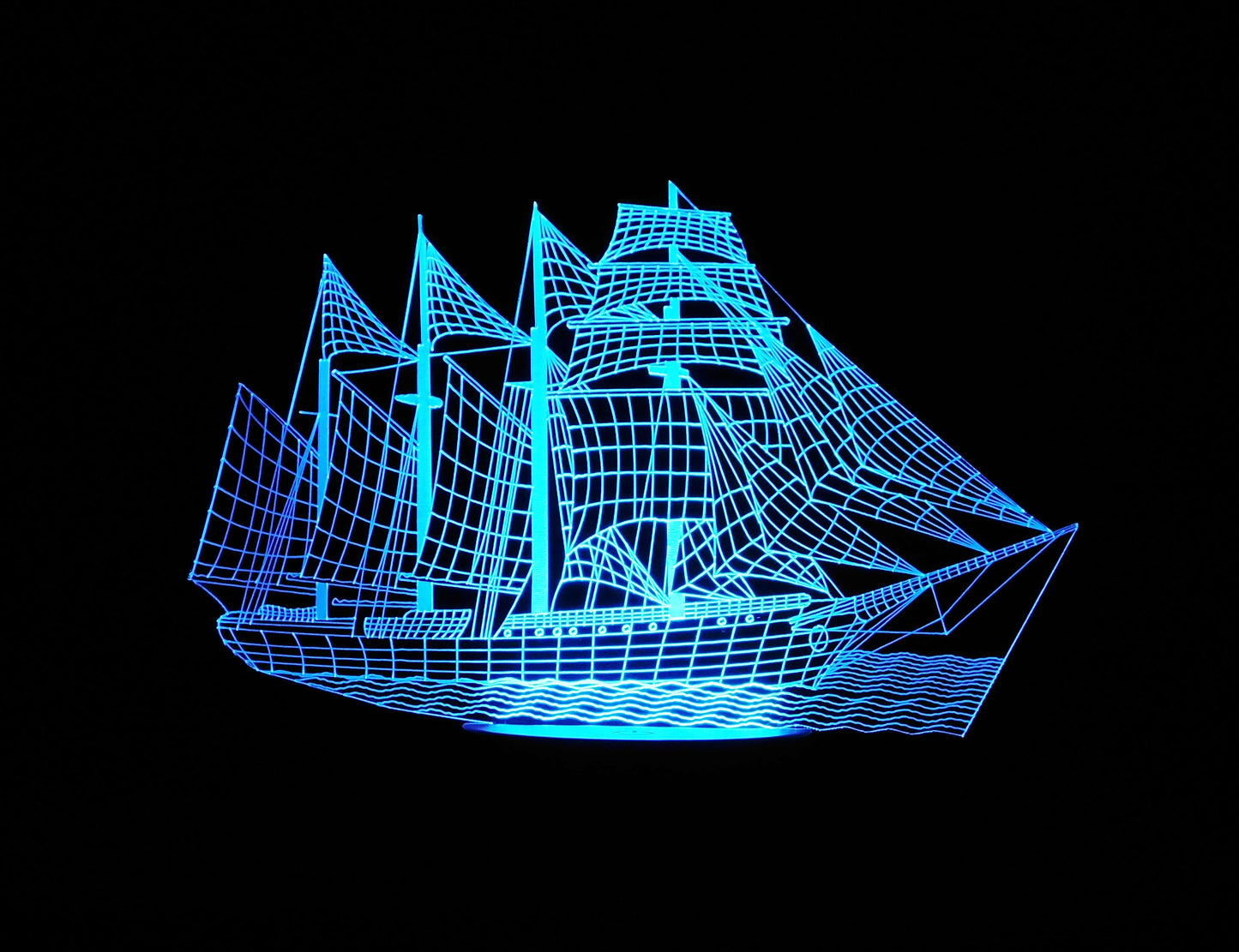 Sailing Ship 3-D Optical Illusion LED Desk, Table, Night Lamp
