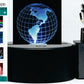 Globe North America 3-D Optical Illusion Multicolored Light