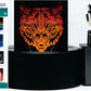 Wolf Angry Image 3-D Optical Illusion Multicolored Lamp