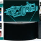 Formula E Race Car 3-D Optical Illusion Multicolored Light