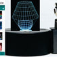 Table Lamp Artwork 3-D Optical Illusion Multicolored Lamp