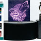 Wolf Howling 3-D Optical Illusion Multicolored Lamp