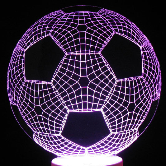Soccer Ball 3-D Optical Illusion Multicolored Nightlight Decorative Light