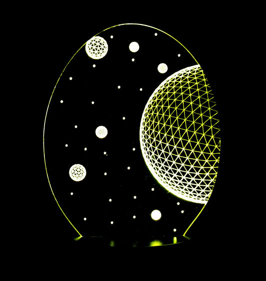 Space 3-D Optical Illusion Multicolored Lamp