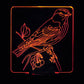 Sparrow on Branch 3-D Optical Illusion Multicolored Lamp
