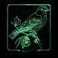 Sparrow on Branch 3-D Optical Illusion Multicolored Lamp